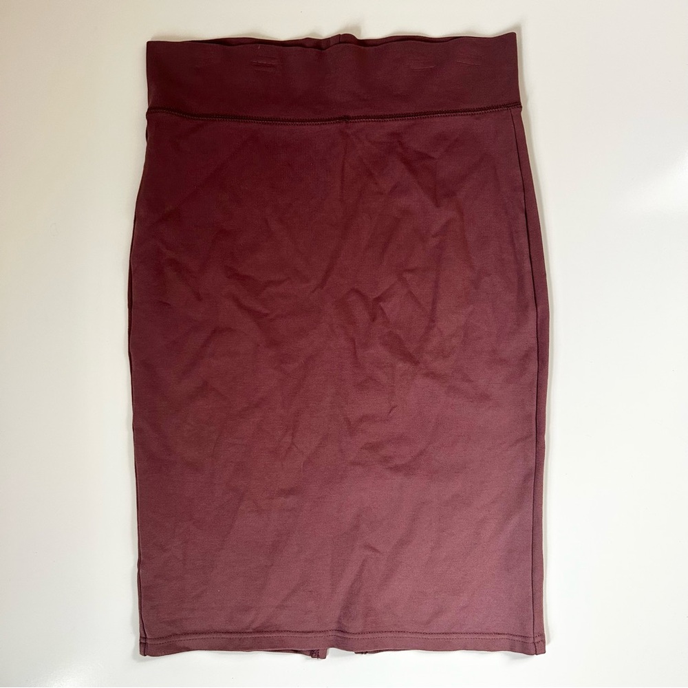 Elegant Dusty Rose Pencil Skirt - Picture 2 of 6